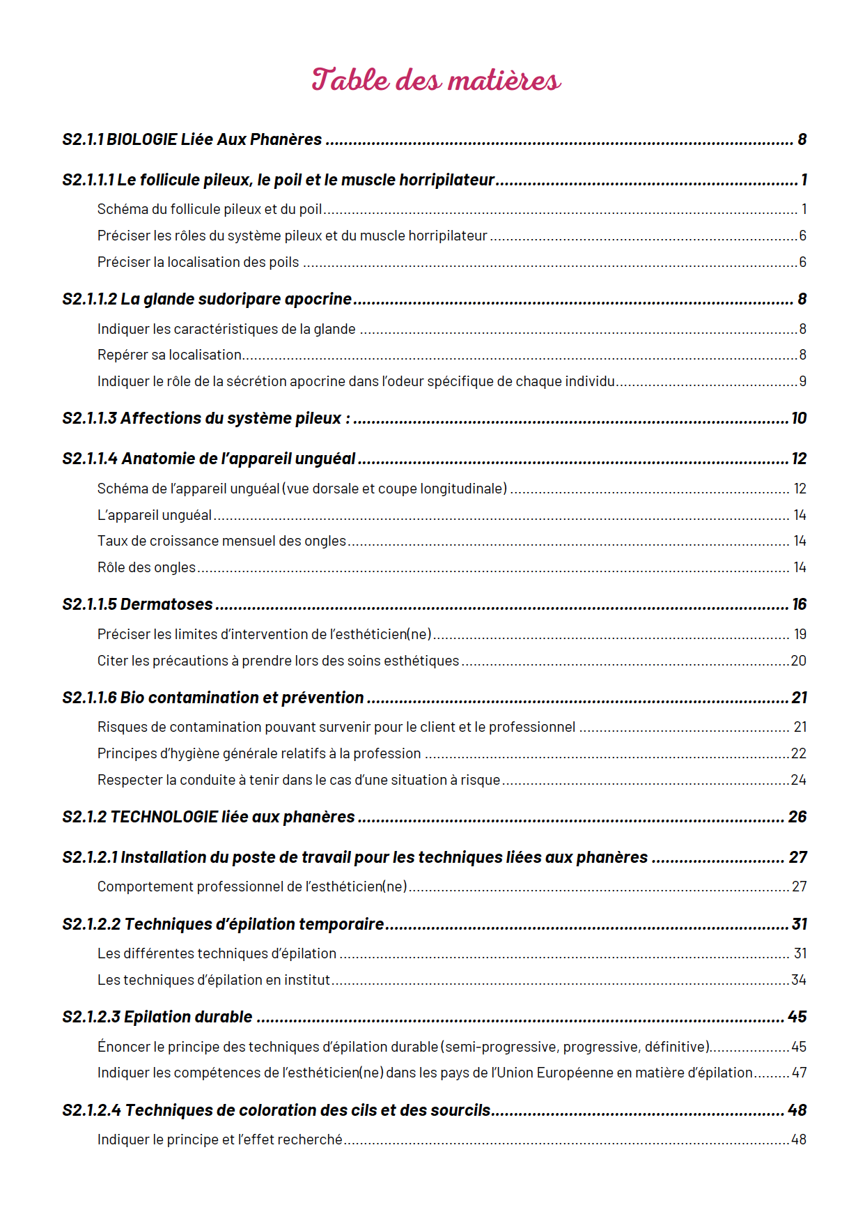 PÔLE 2 / EP2 : Techniques Esthétiques liée aux phanères - version papier – Image 3