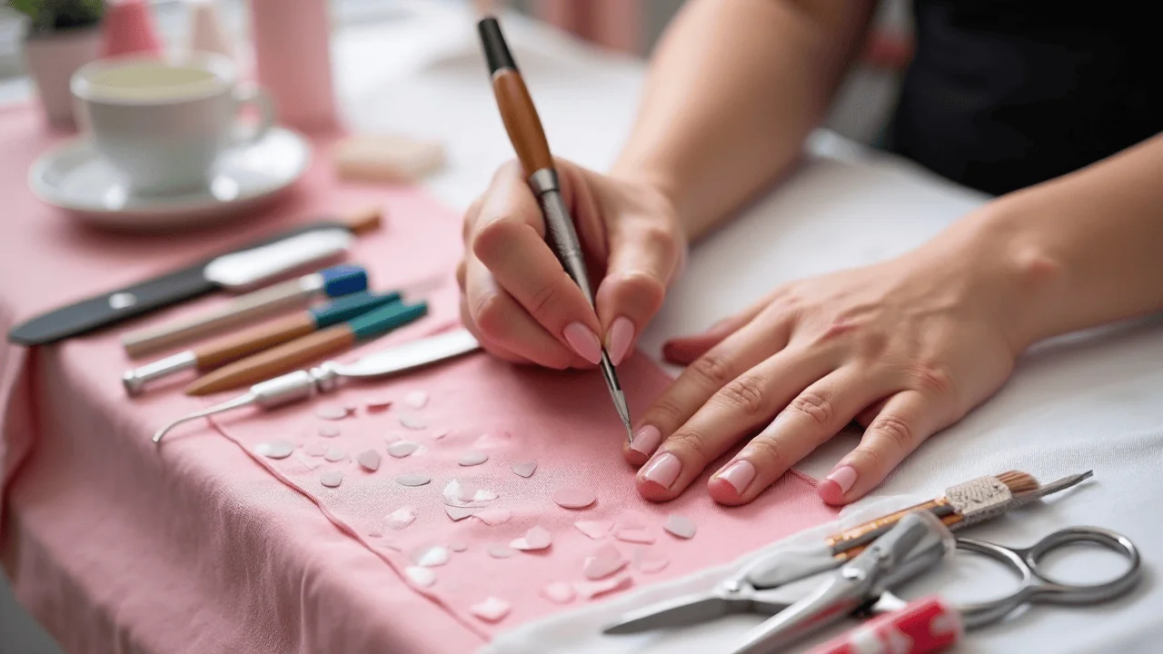 Outils manuels essentiels : limes, polissoirs, ciseaux et pinceaux