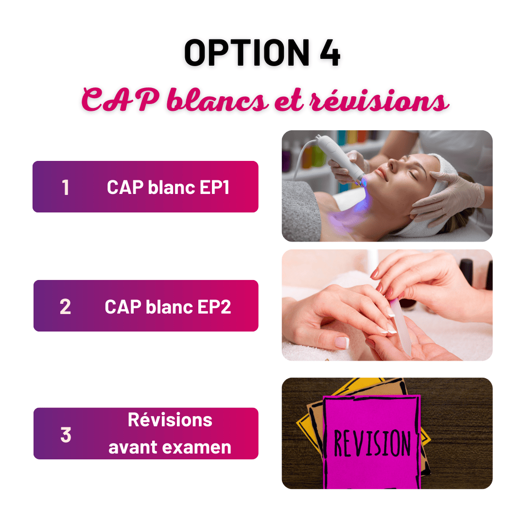 Option 4 – CAP Blancs CAP Esthétique & révisions